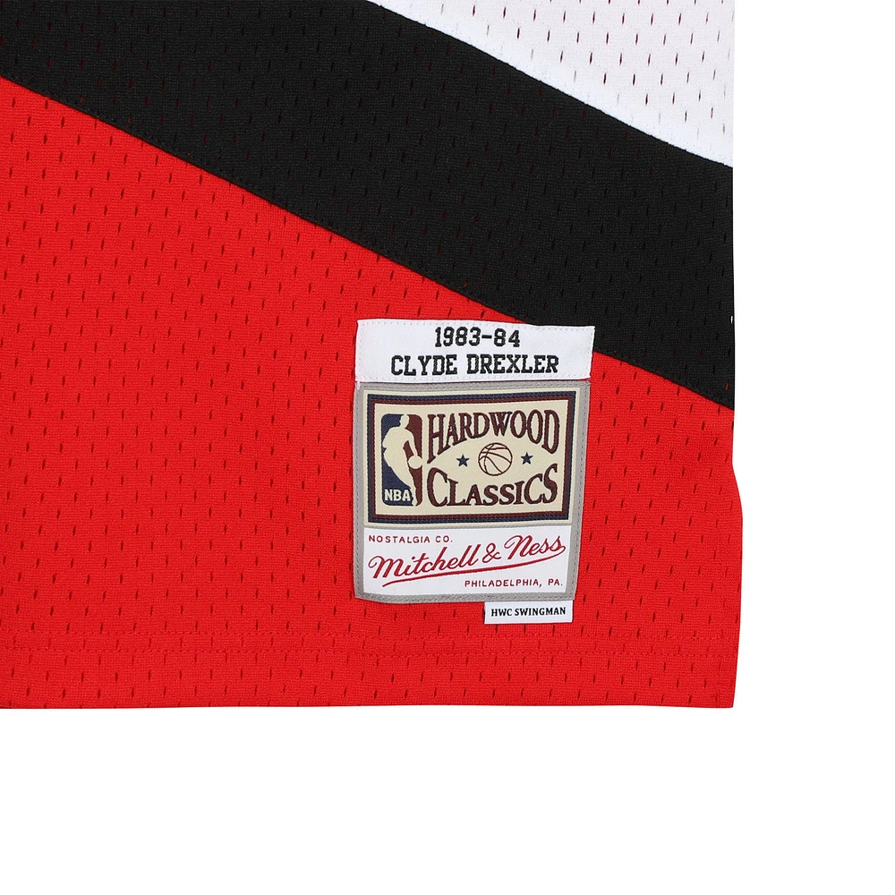 Clyde Drexler Portland Trail Blazers Autographed Red Mitchell and Ness Swingman Jersey
