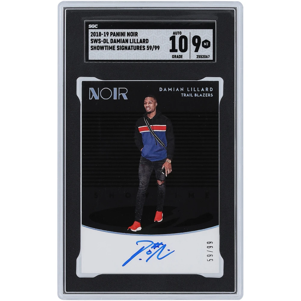 Damian Lillard Portland Trail Blazers Autographed 2018-19 Panini Noir Showtime #SWS-DL #59/99 SGC Authenticated 9/10 Card