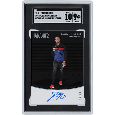 Damian Lillard Portland Trail Blazers Autographed 2018-19 Panini Noir Showtime #SWS-DL #59/99 SGC Authenticated 9/10 Card