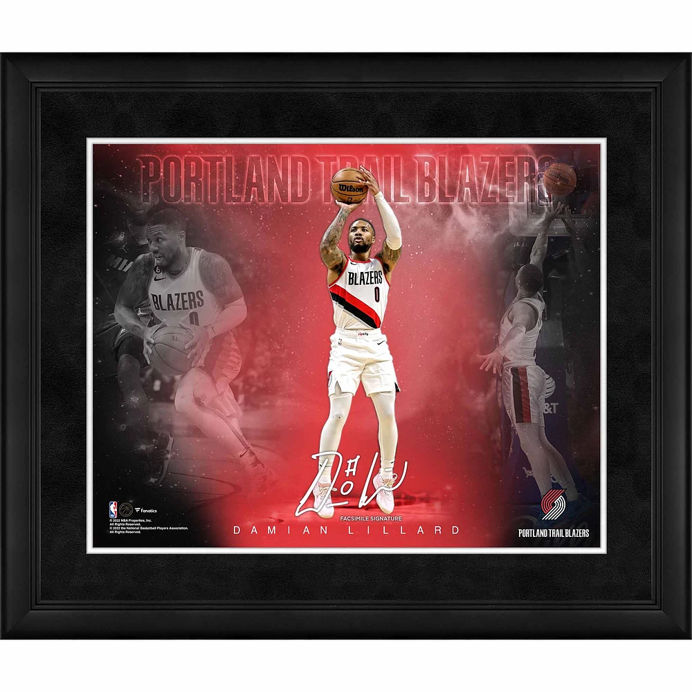 Damian Lillard Portland Trail Blazers Facsimile Signature Framed 16" x 20" Stars of the Game Collage