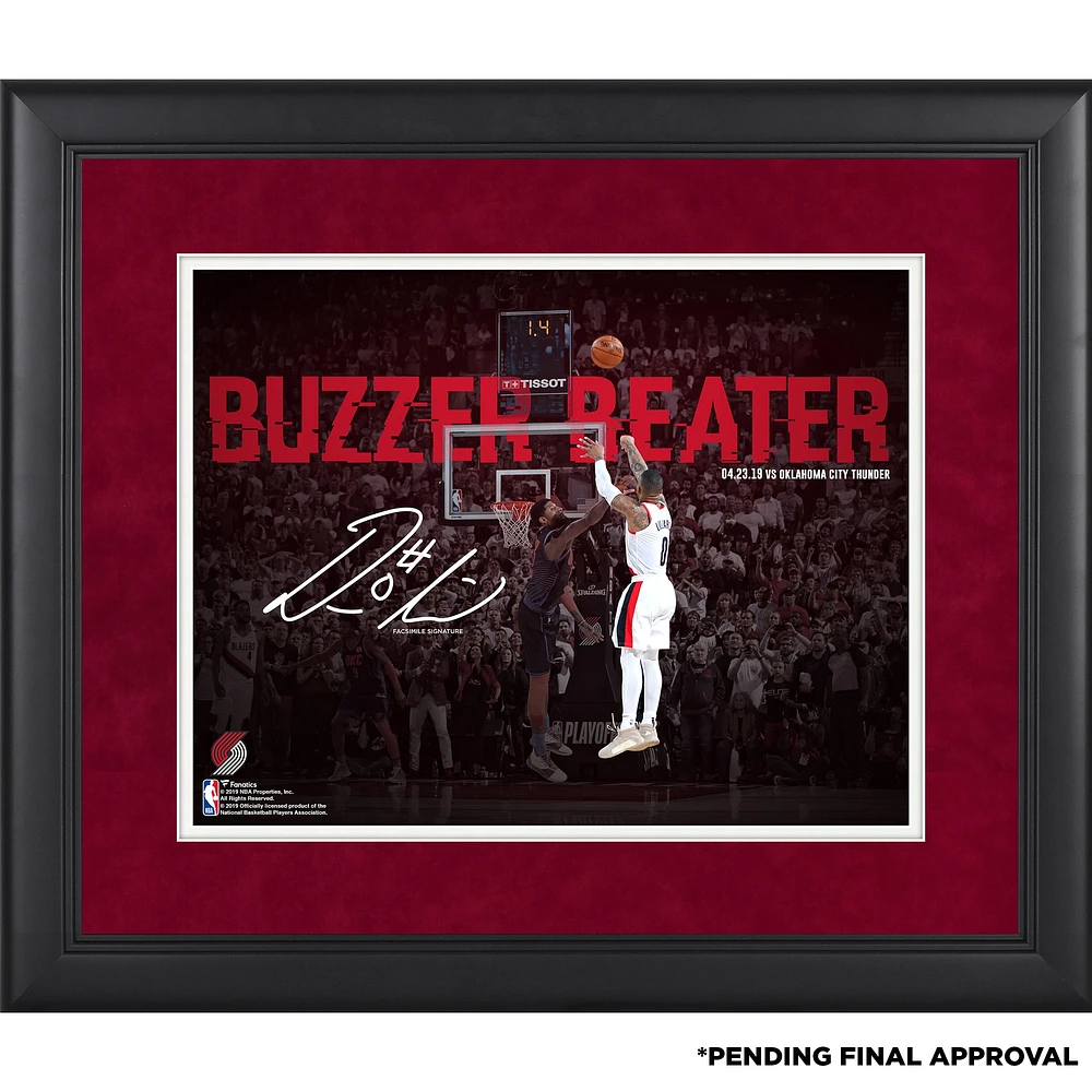 Damian Lillard Portland Trail Blazers Framed 11" x 14" Buzzer Beater Spotlight Photograph - Facsimile Signature