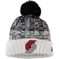 Girls Youth New Era Black Portland Trail Blazers Fade Cuffed Knit Hat with Pom