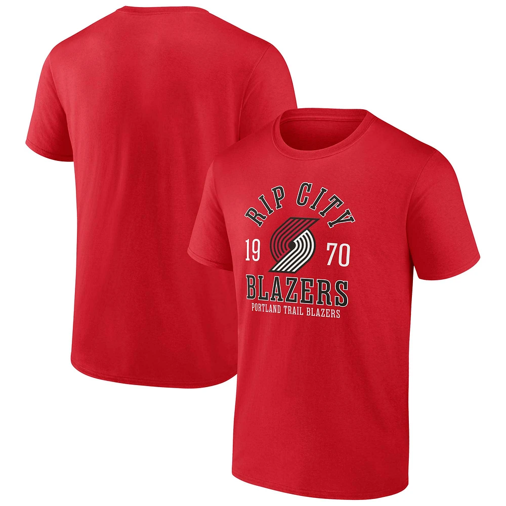 T-shirt rouge emblématique The Extras des Portland Trail Blazers Fanatics pour hommes