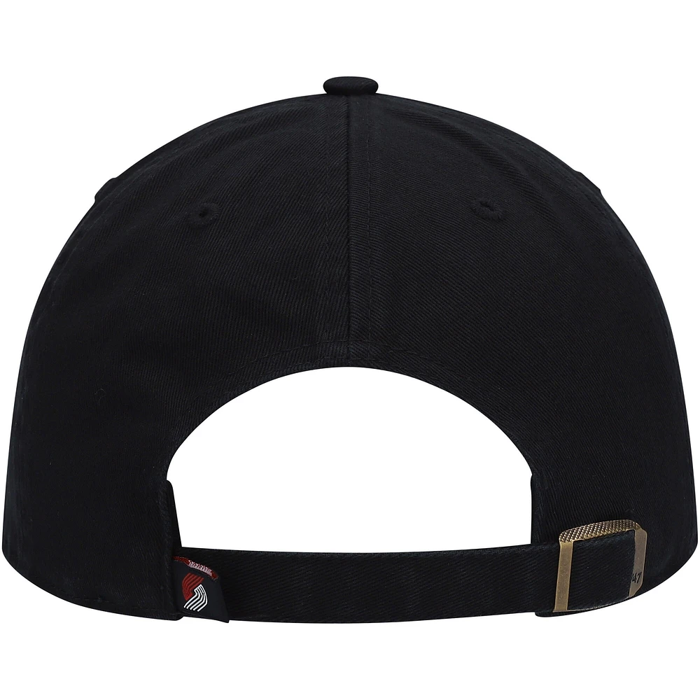 Men's '47 Black Portland Trail Blazers Team Clean Up Adjustable Hat