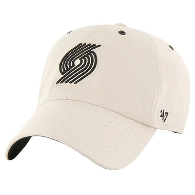 Men's '47 Cream Portland Trail Blazers Lunar Clean Up Adjustable Hat