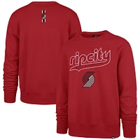 Men's '47 Red Portland Trail Blazers 2023/24 City Edition Postgame Headline Crew Pullover Sweatshirt