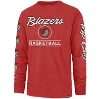 Men's '47 Red Portland Trail Blazers 2023/24 City Edition Triplet Franklin Long Sleeve T-Shirt