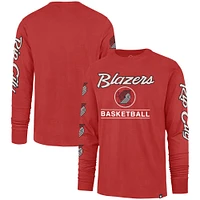 Men's '47 Red Portland Trail Blazers 2023/24 City Edition Triplet Franklin Long Sleeve T-Shirt