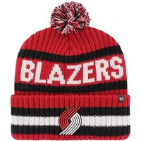 Bonnet en tricot à revers Bering '47 Portland Trail Blazers rouge pour hommes avec pompon