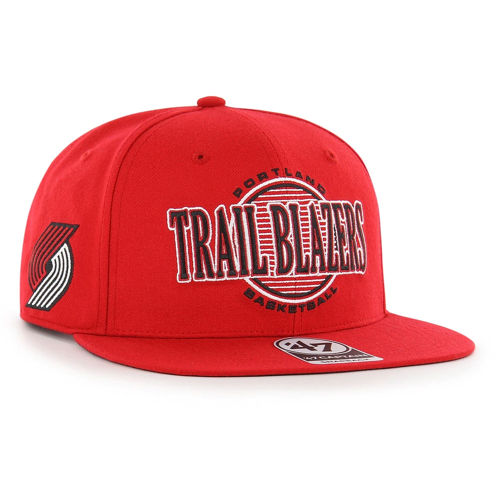 Men's '47 Red Portland Trail Blazers High Post Captain Snapback Hat