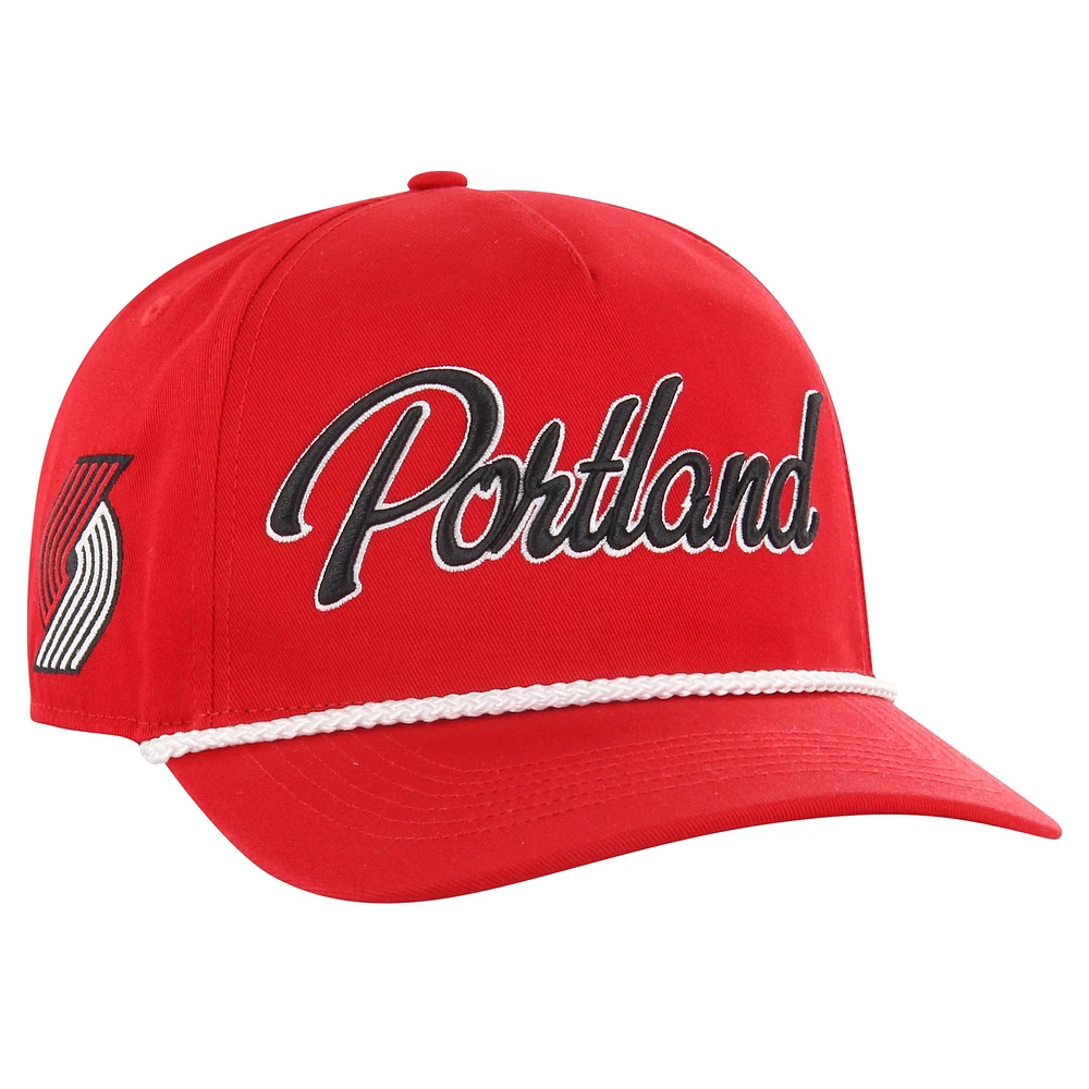 Men's '47  Red Portland Trail Blazers Overhand Logo Hitch Adjustable Hat