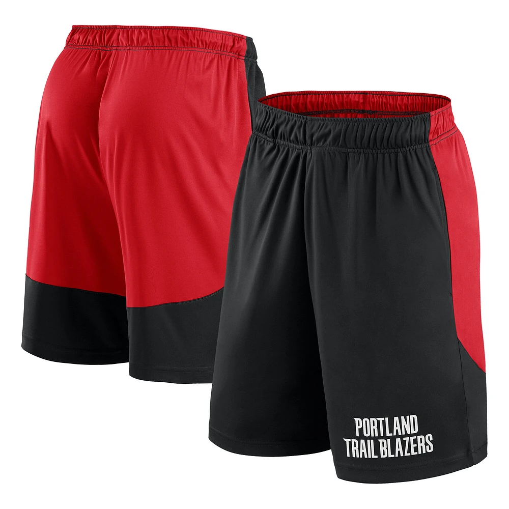 Lancement du short de performance noir/rouge Portland Trail Blazers pour hommes