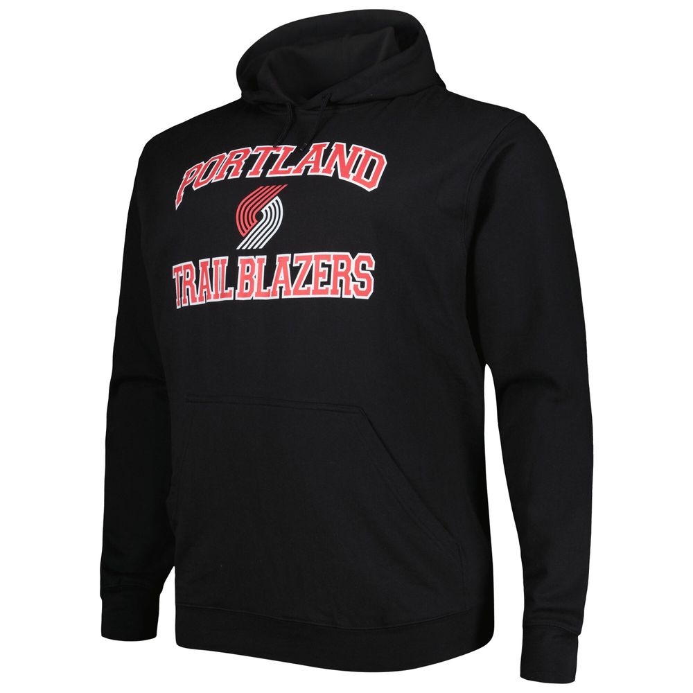 Men's Black Portland Trail Blazers Big & Tall Heart Soul Pullover Hoodie