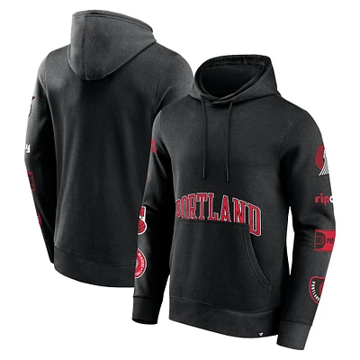 Sweat à capuche Fanatics noir Portland Trail Blazers Home Court pour hommes