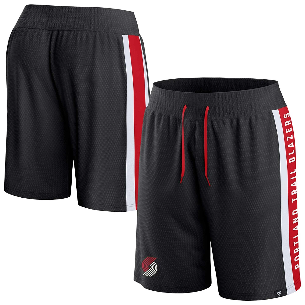 Men's Fanatics Black Portland Trail Blazers Referee Iconic Mesh Shorts