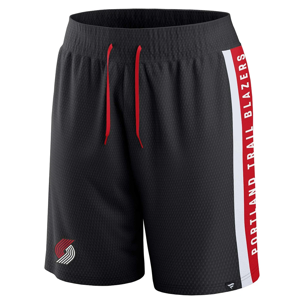 Men's Fanatics Black Portland Trail Blazers Referee Iconic Mesh Shorts