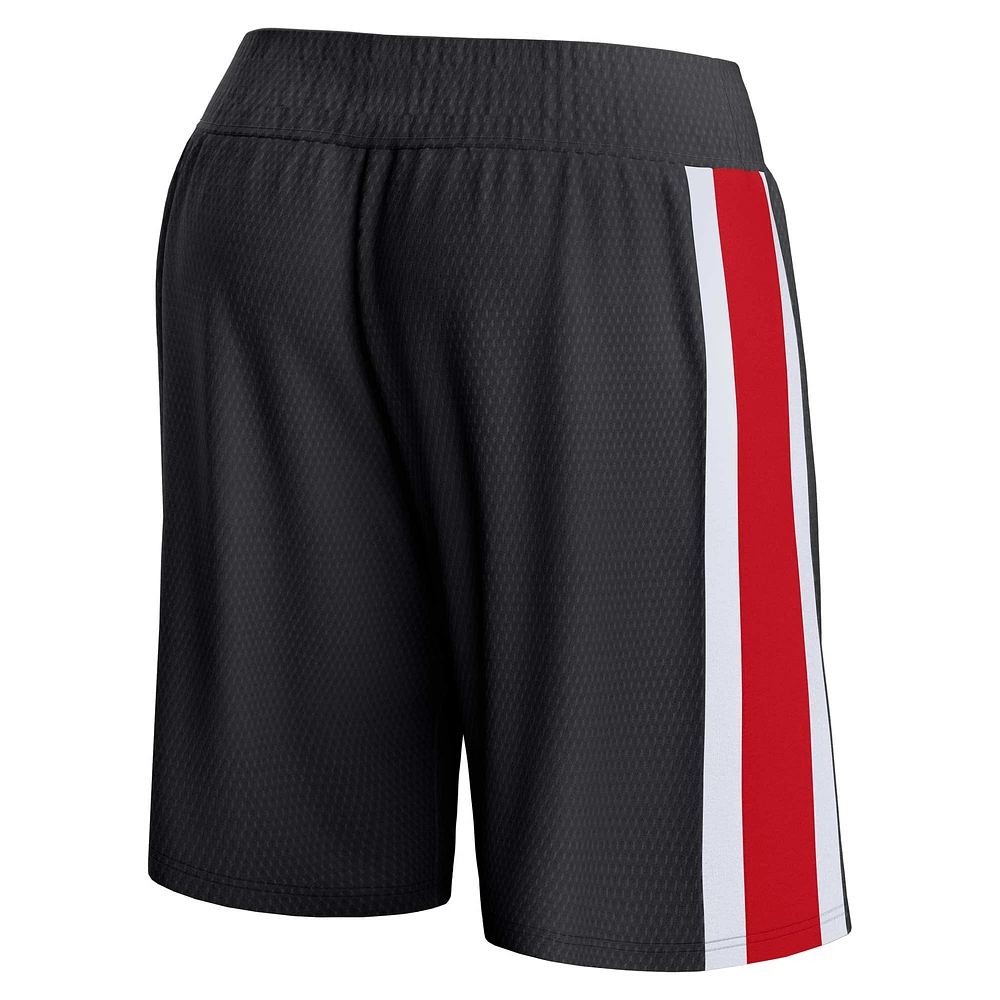 Men's Fanatics Black Portland Trail Blazers Referee Iconic Mesh Shorts