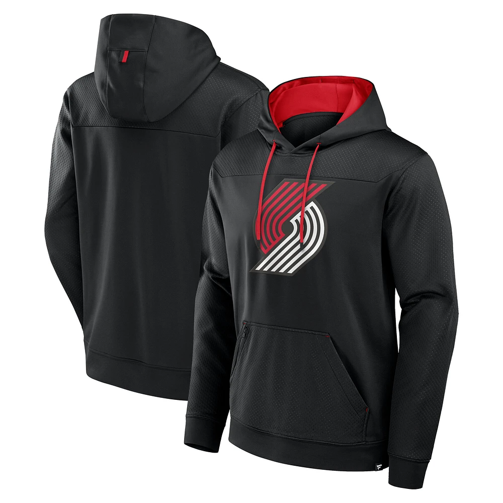 Sweat à capuche noir Fanatics pour homme Portland Trail Blazers Reserve Defender