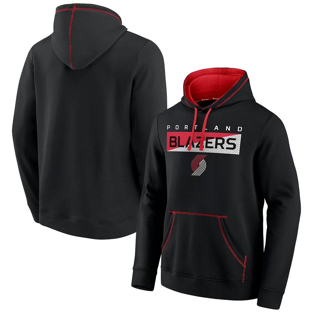 Fanatics Black Portland Trail Blazers pour hommes Split the Crowd - Sweat à capuche