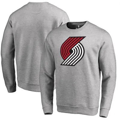 Portland Trail Blazers Fanatics Branded Primary Logo Sweatshirt - Heathered Gray