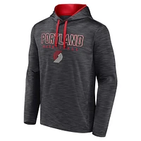 Men's Fanatics Heather Charcoal Portland Trail Blazers Fast Break Pullover Hoodie