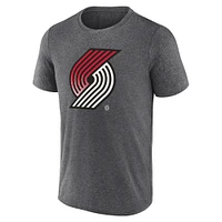 Men's Fanatics Heather Charcoal Portland Trail Blazers Iconic Overtime T-Shirt