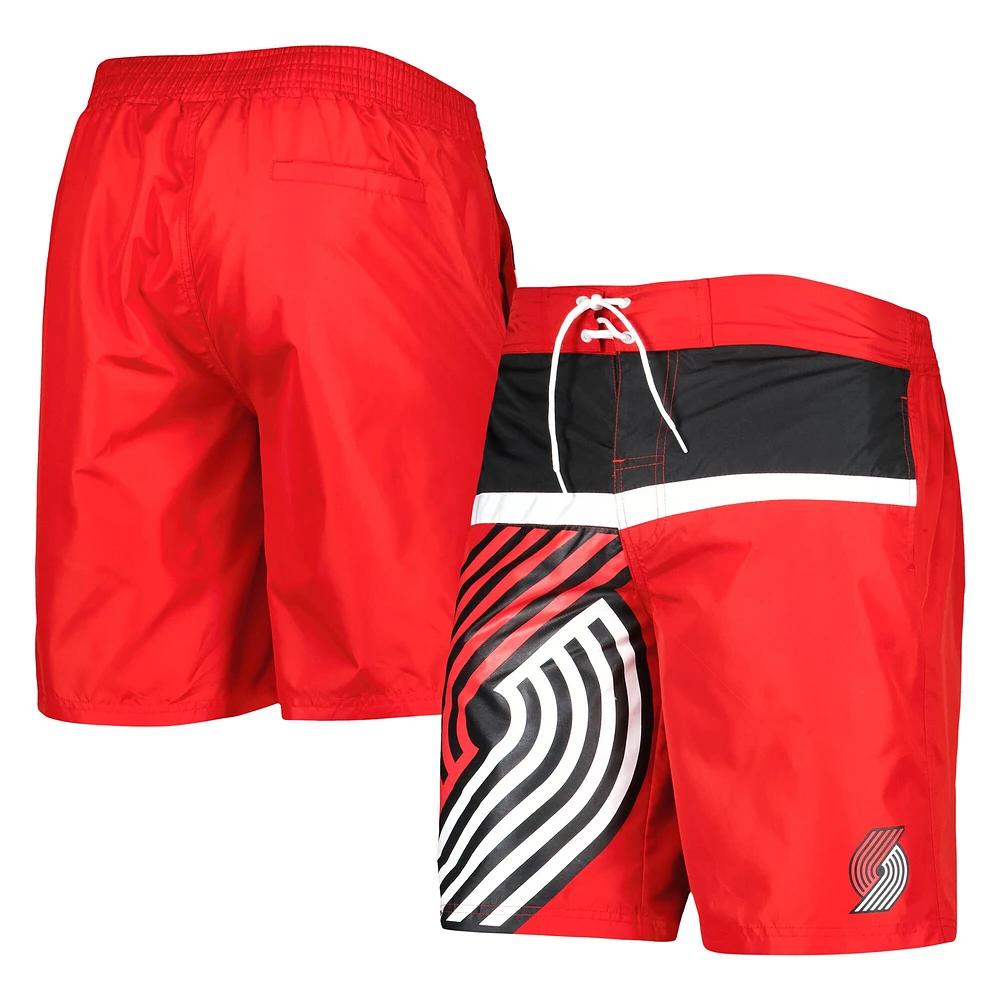 Men's G-III Sports by Carl Banks Red Portland Trail Blazers Sea Wind Swim Trunks