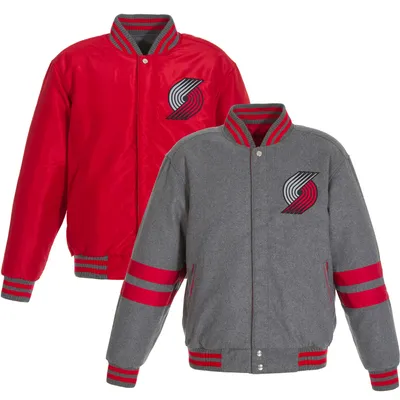 Portland Trail Blazers JH Design Reversible Wool Jacket - Gray