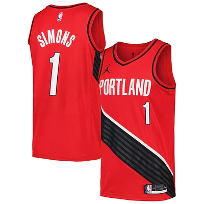 Men's Jordan Brand Anfernee Simons Red Portland Trail Blazers Swingman Player Jersey - Statement Edition