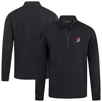 Men's Levelwear  Black Portland Trail Blazers Accolade Cushion Quarter-Zip Pullover