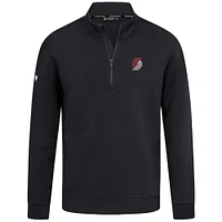 Men's Levelwear  Black Portland Trail Blazers Accolade Cushion Quarter-Zip Pullover