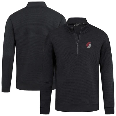 Men's Levelwear  Black Portland Trail Blazers Accolade Cushion Quarter-Zip Pullover
