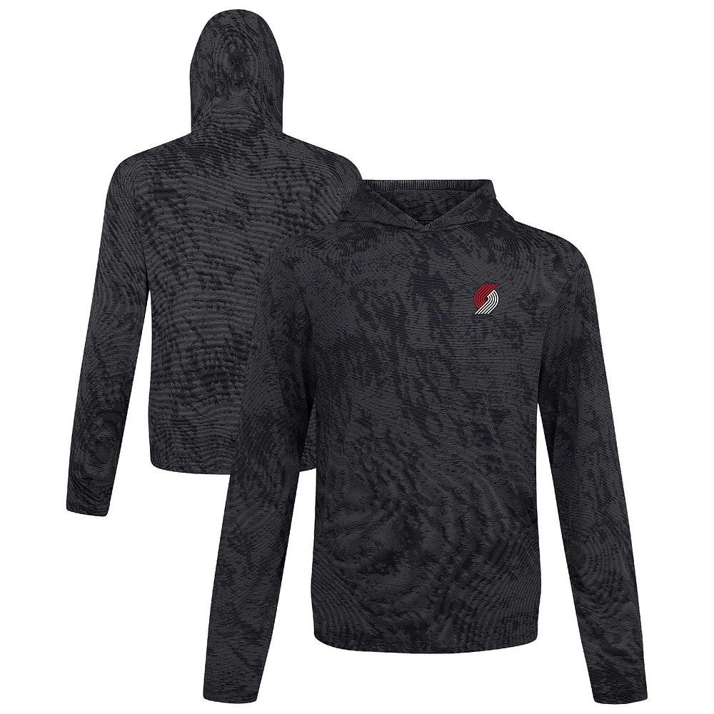 Men's Levelwear Black Portland Trail Blazers Platform Pullover Hoodie