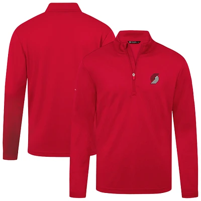 Men's Levelwear Red Portland Trail Blazers Heron Quarter-Zip Top