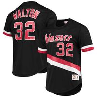 Men's Mitchell & Ness Bill Walton Black Portland Trail Blazers 1976 Mesh Name Number T-Shirt