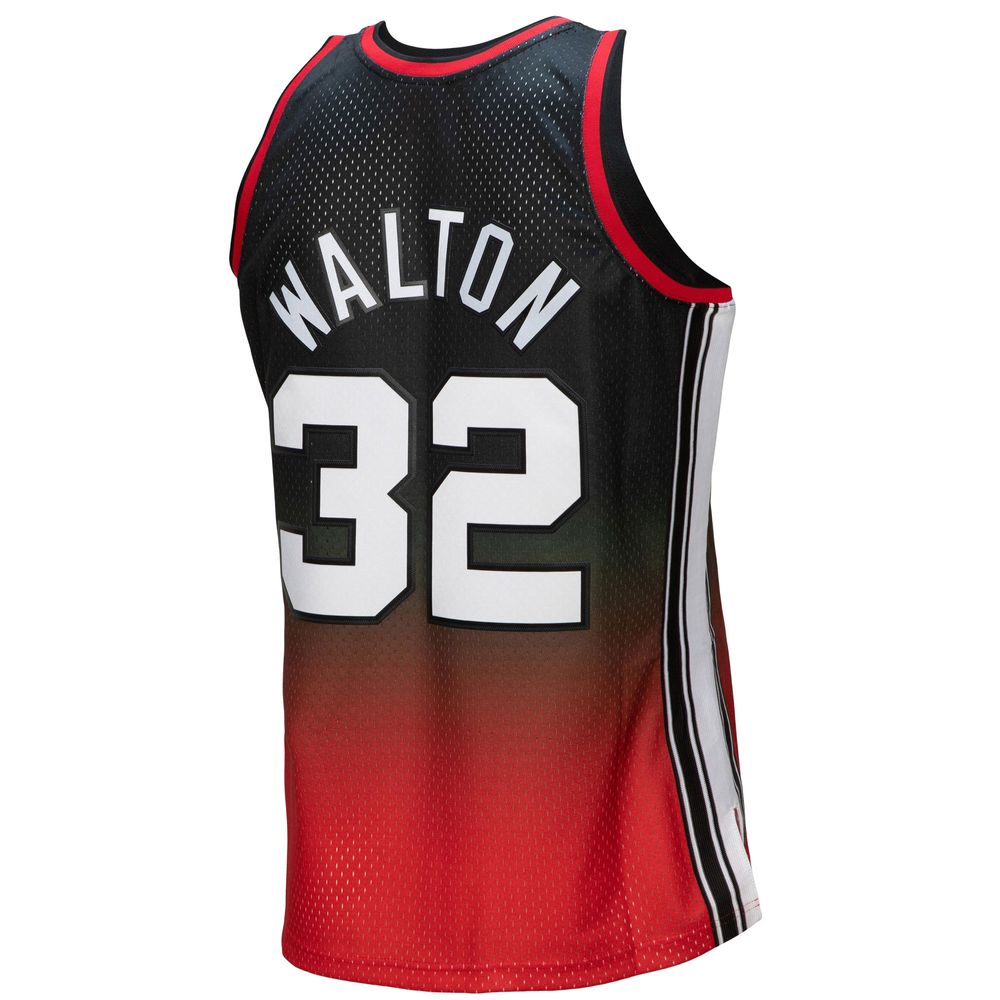 Men's Mitchell & Ness Bill Walton Red/Black Portland Trail Blazers 1976/77 Hardwood Classics Fadeaway Swingman Player Jersey