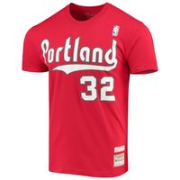 Men's Mitchell & Ness Bill Walton Red Portland Trail Blazers Hardwood Classics Player Name Number T-Shirt