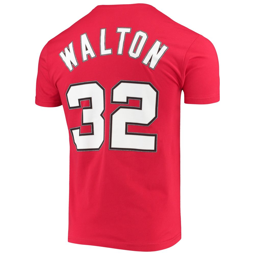 Men's Mitchell & Ness Bill Walton Red Portland Trail Blazers Hardwood Classics Player Name Number T-Shirt