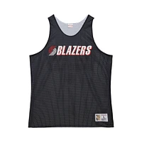 Men's Mitchell & Ness Black/White Portland Trail Blazers Hardwood Classics Reversible Mesh Practice Jersey