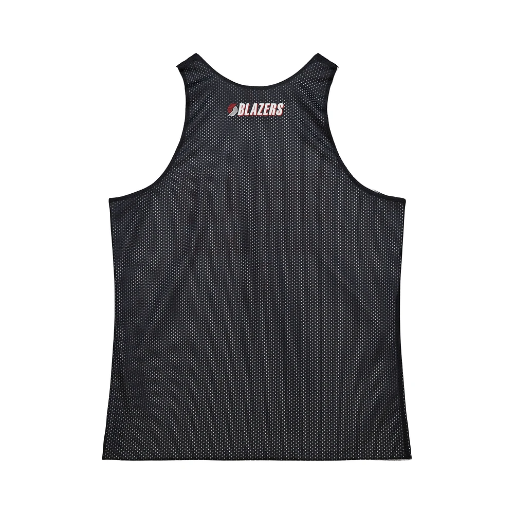 Maillot d'entraînement réversible en maille noir/blanc pour homme Mitchell & Ness Portland Trail Blazers Hardwood Classics