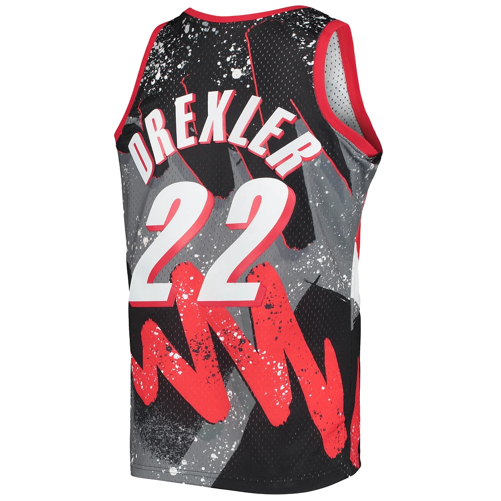 Mitchell & Ness Clyde Drexler noir Portland Trail Blazers Hardwood Classics 1991/92 Hyper Hoops Swingman maillot