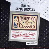 Lids Clyde Drexler Portland Trail Blazers Mitchell & Ness Hardwood Classics  1991-92 Split Swingman Jersey - Red/Black