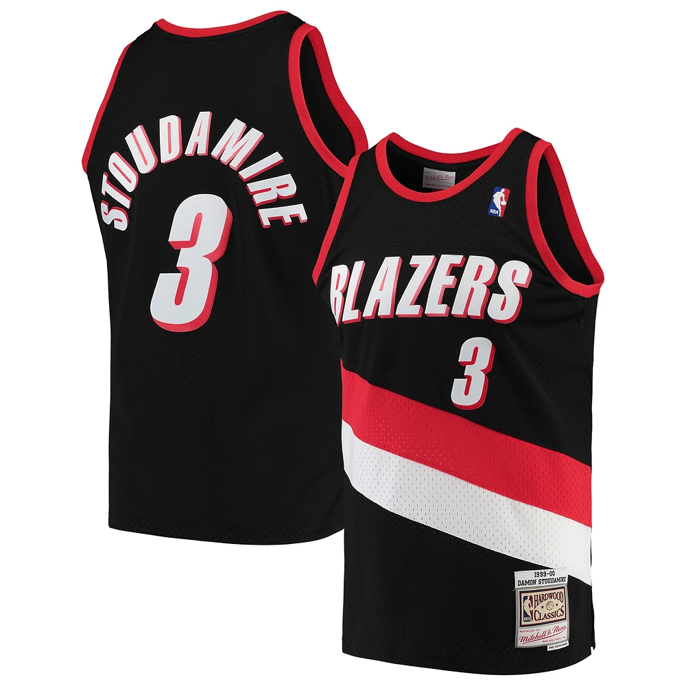 Men's Mitchell & Ness Damon Stoudamire Black Portland Trail Blazers 1999/00 Hardwood Classics Swingman Jersey