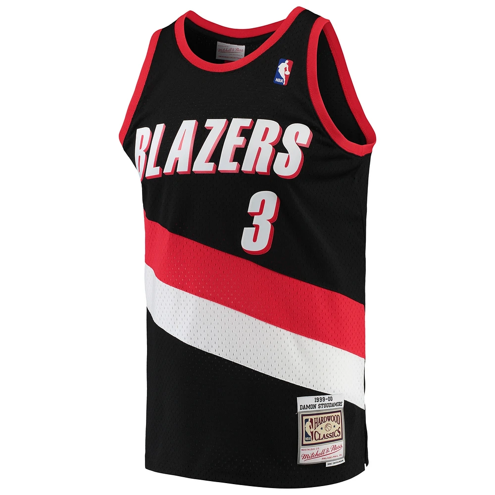 Men's Mitchell & Ness Damon Stoudamire Black Portland Trail Blazers 1999/00 Hardwood Classics Swingman Jersey