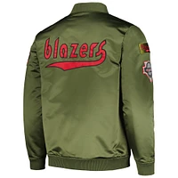 Veste à fermeture éclair intégrale en satin rétro Mitchell & Ness Portland Trail Blazers Hardwood Classics pour hommes