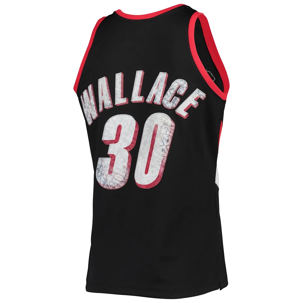 Men's Mitchell & Ness Rasheed Wallace Black Portland Trail Blazers 1999/00 Hardwood Classics NBA 75th Anniversary Diamond Swingman Jersey