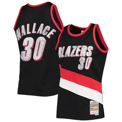 Maillot Homme Mitchell & Ness Rasheed Wallace Noir Portland Trail Blazers 1996-97 Hardwood Classics NBA 75e Anniversaire Diamond Swingman Jersey