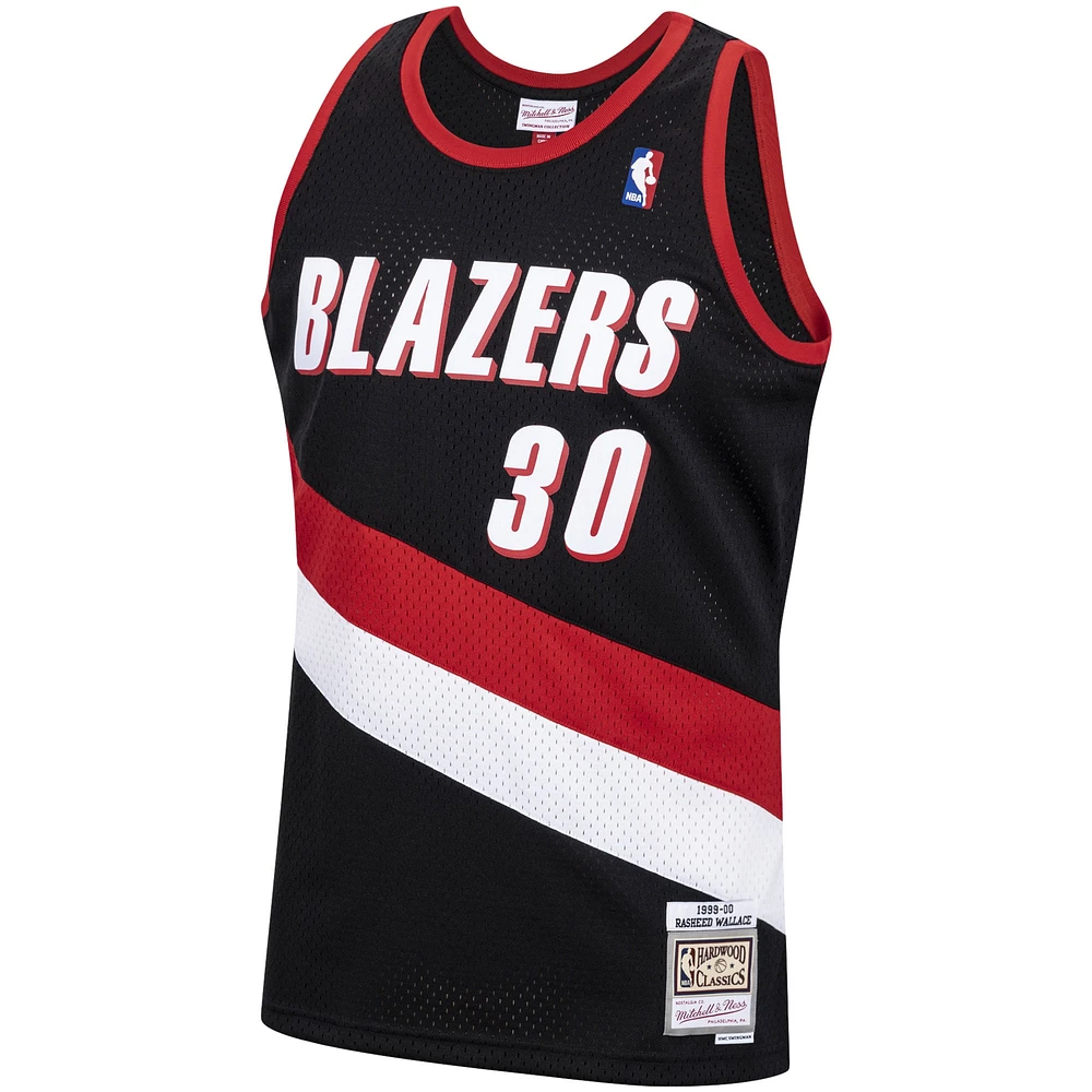 Men's Mitchell & Ness Rasheed Wallace Black Portland Trail Blazers 1999/00 Hardwood Classics Swingman Jersey