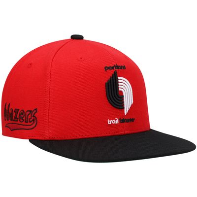 Men's Mitchell & Ness Red/Black Portland Trail Blazers Hardwood Classics Snapback Hat