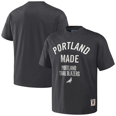 T-shirt surdimensionné épais NBA x Staple anthracite Portland Trail Blazers pour hommes